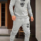 2Pcs Men's Fleece Graphics Sweetshirt Tracksuit