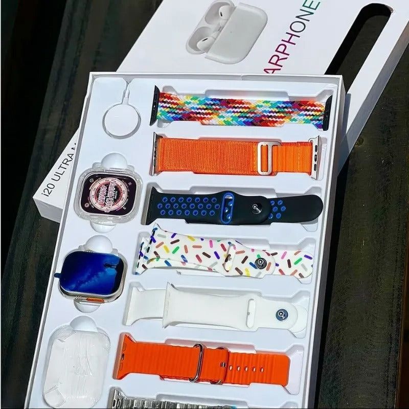 I20 Ultra Max Suit – 10-in-1 Smartwatch Set With FREE Airpods Pro 2