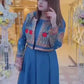 2pcs Women's Stitched Embroidered Maxi And Jacket